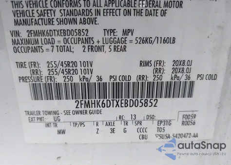 2014 Ford Flex Limited from USA, damaged, VIN 2FMHK6DTXEBD05852